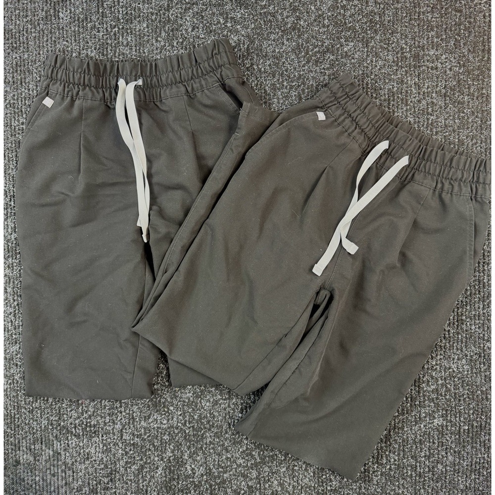 Lot Of 2 - FIGS High Waisted Yola Yoga Waist Band Black Scrub Pants Size XS